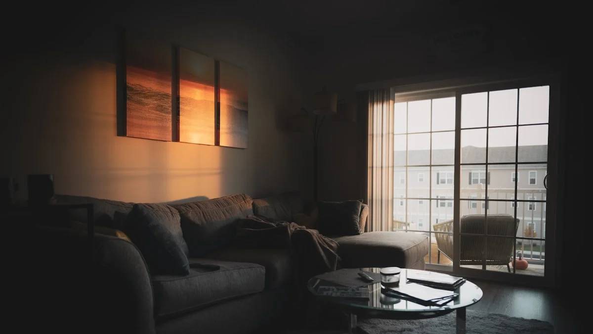 sectional sofa near coffee table and window — a Sleep, Finally guide to Why Falling Asleep With the TV On Hurts Sleep Quality
