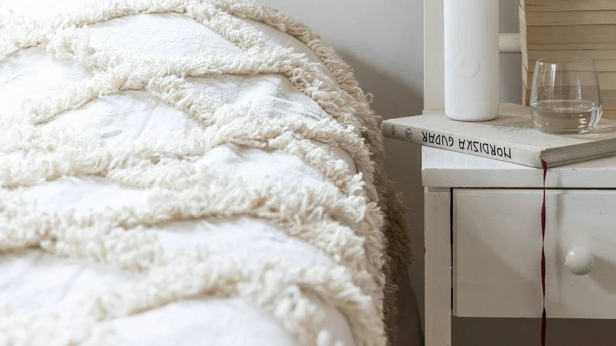 white bed linen near white wooden nightstand — a Sleep, Finally guide to Why You Sleep Worse in a Warm Room
