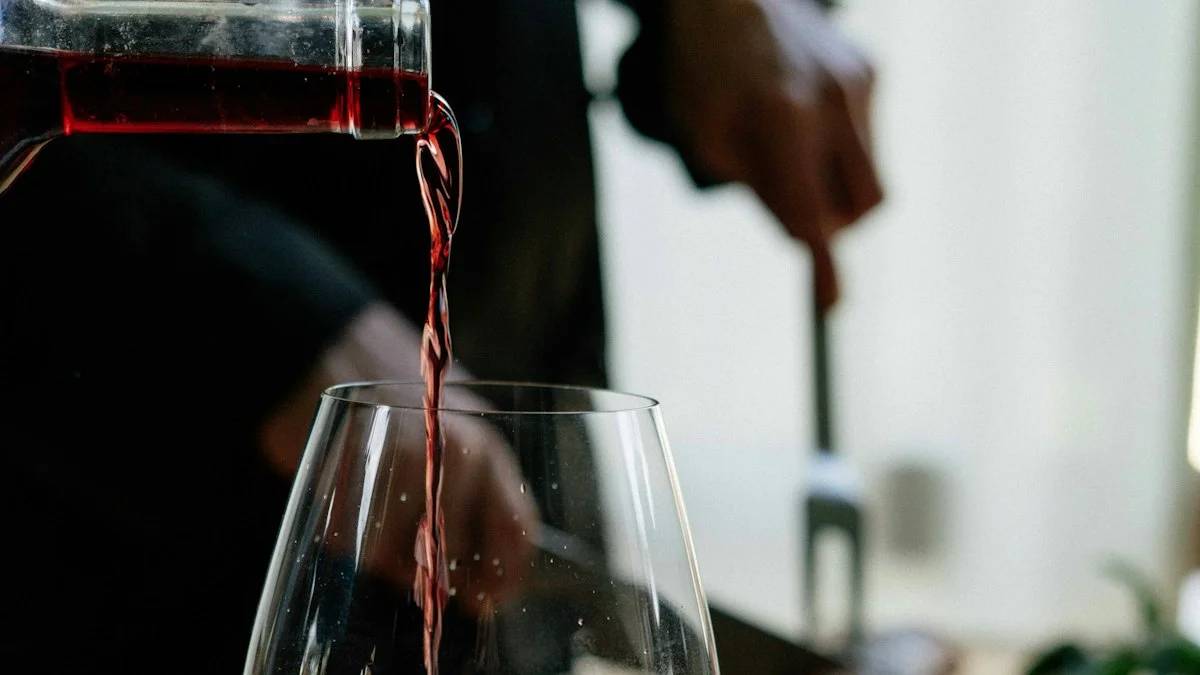 person pouring red wine on wine glass — a Sleep, Finally guide to Wine O'Clock: When a Habit Starts Pouring Itself